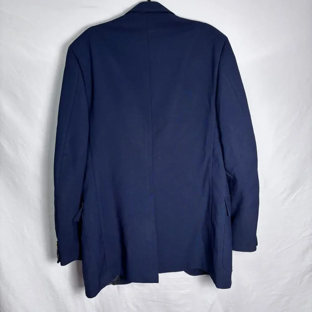Vintage American Craftsman Men's 40 Navy Suit Jacket Blazer w/ Gold Buttons